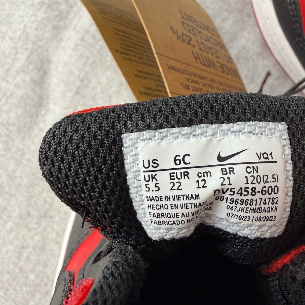 Nike Kids Court Borough‎ Low Recraft University Red and Black Sneakers - Picture 4 of 6